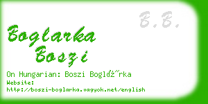 boglarka boszi business card